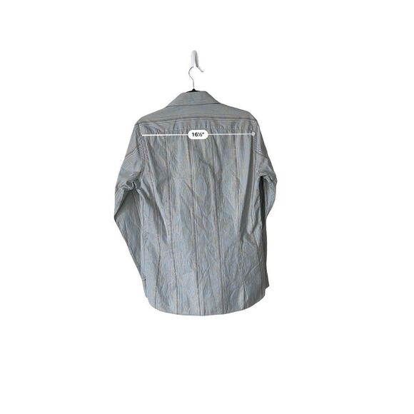 Ted Baker Lanoon Men's Stripes Embossed Pattern Button-Down Shirt Gray Medium - Picture 8 of 9